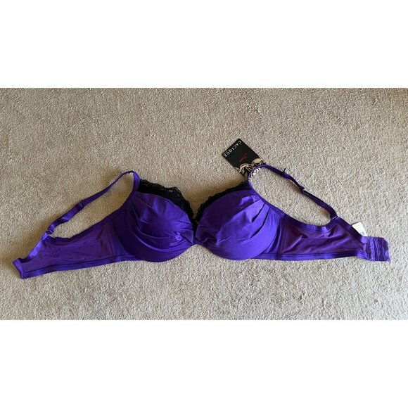 Cacique Balconette Bra 42D Royal Purple Smooth Satin NWT - Picture 8 of 8